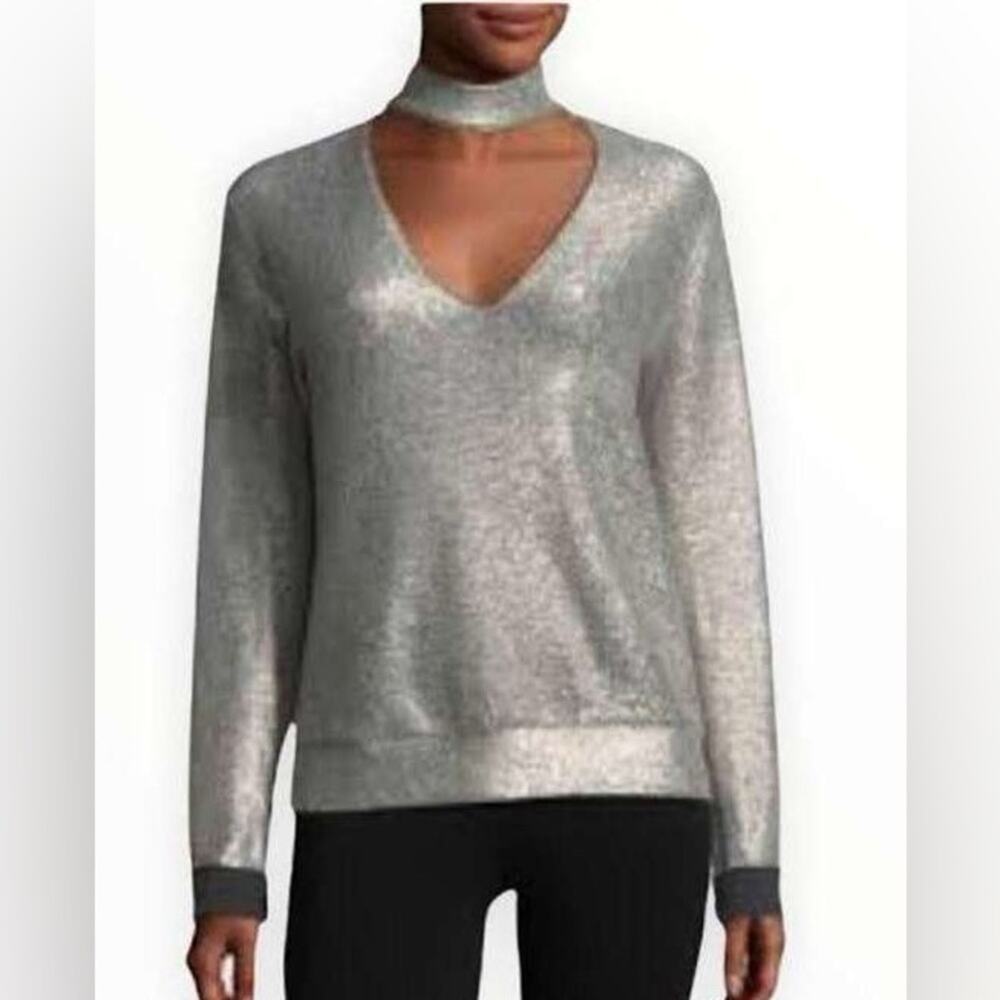 Bailey 44 Silver Foil A-List Top Size Large
